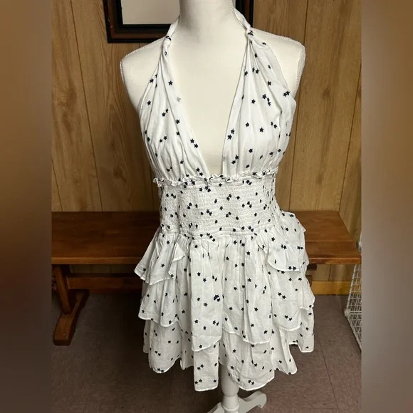 NWT LoveShackFancy Deanna Halter Mini Dress Ivory Starlight Size XXL - Picture 13 of 13